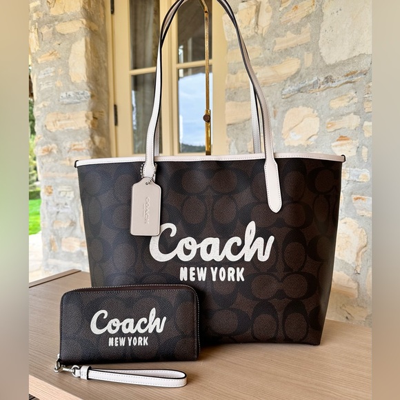 Coach Brown Tote Bag and Wallet Set - Picture 1 of 16